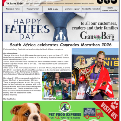 Gans-Berg Nuus / News - 19 June 2026 Edition