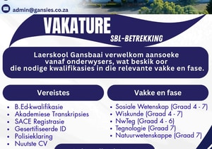 VAKATURE: SBL-BETREKKING BY LAERSKOOL GANSBAAI
