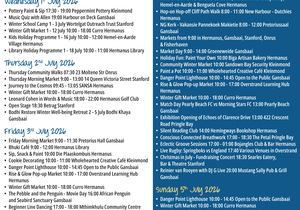 Overstrand Tourism Diary: 1 - 5 July 2026