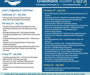 Overstrand Tourism Diary: 22 - 26 July 2026