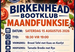 15 Augustus 2026: Birkenhead Bootklub Maandfunksie