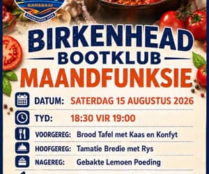 15 Augustus 2026: Birkenhead Bootklub Maandfunksie