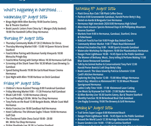 Overstrand Tourism Diary: 12 - 16 Aug 2026
