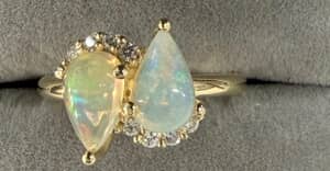 Custom Opal and Diamond Rings