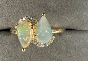 Custom Opal and Diamond Rings