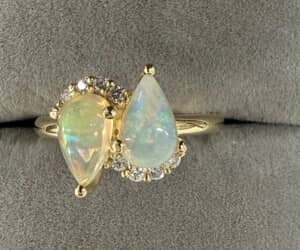 Custom Opal and Diamond Rings