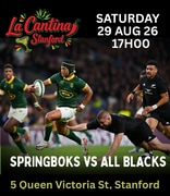 29 August 2026: Springboks vs All Blacks