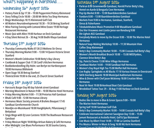 Overstrand Tourism Diary: 26 - 30 Aug 2026