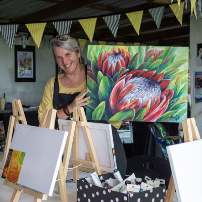 Gansbaai Artist Antje Shone Celebrates Art Exhibition Success