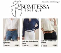 Julz Leather Belts Available at Komtessa