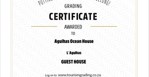 Agulhas Ocean House Receives 4-Star Grading!