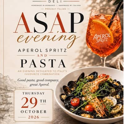 29 October 2026: Aperol Spritz and Pasta Evening