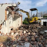 Mini excavator used for demolition