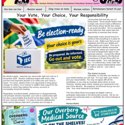 Gans-Berg Nuus / News - 20 October 2026