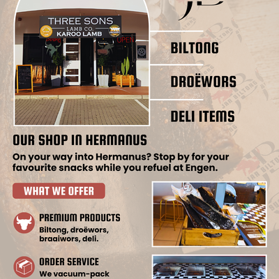 HERMANUS, YOUR BILTONG STOP AWAITS.