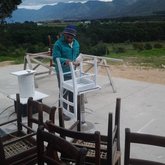 spraypainting chairs