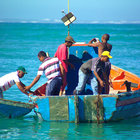 Fishermen in Struisbaai Harbour Fishermen in Struisbaai Harbour