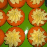 Orange & Blue Velvet Cupcakes
