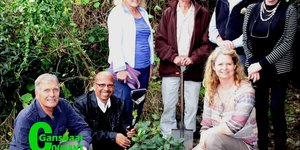 The planting of ten Milkwood trees by municipal councillors in Piet-se-bos as part of Arbour Week celebrations. From left Cllr David Botha, Mayor Rudolph Smith, Fiona Matthes, Frank Woodvine, Harvey Tyson and Cllr Kari Brice. Front (right) is the municipality’s horticulturist, Lauren Rainbird.