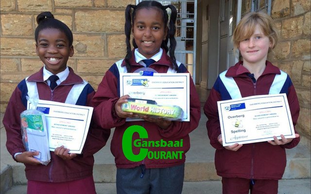 Die drie wenners is Nelissa Yana (Graad 4AE) - tweede plek; Kelsey Montagu (Graad 4AE) - eerste  plek en Charlotte Withers (Graad 1E) - tweede plek.