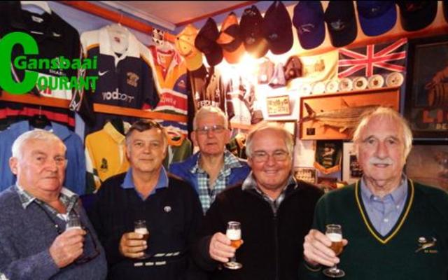 Craft beer tasting in David MacDonald’s “museum house” in Pearly Beach with some friends. From ltr Pietie van Dyk, Hermie Schonken, Robert Pace, Gerrie Barnard and David MacDonald (host).