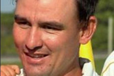 Corrie Avenant wat ‘n reuse 192 lopies vir Gansbaai Krieketklub tydens ‘n 40 Overs Sondagliga-wedstryd teen Stanford Krieketklub aangeteken het.