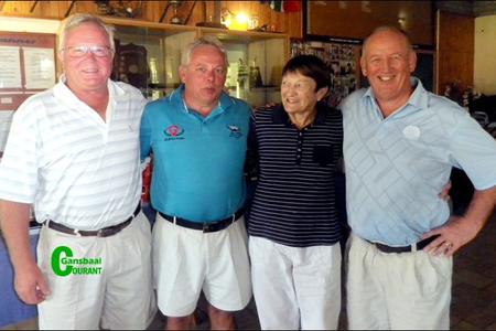  The Thorburn Security Competition winners in a 4BBB Stableford. From ltr John Hitchcock (Sponsor), Jacques Nell (Club captain), June Rahn (Winner) and Wilfred van Coller (Winner)