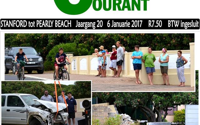 Op die foto kyk nuuskierige omstanders toe hoe die bakkie Maandag-middag deur n insleepvoertuig opgelaai word.