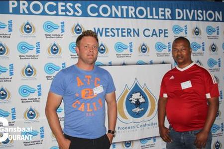 The two Gansbaai joint winners as “Best Process Controller Water at Water Treatment Plants of less than 10Ml/day capacity”, Hugh-Daniel Grobler (left) and Farrol Hendricks.