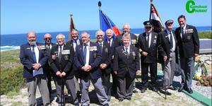 Attending this historical event, are members of the MOTH Battledress Shellhole from Vishoek.  From left Greg Dismore, Frikkie Basson (from Dawn Patrol Bergvliet), Richard Evans, Phil de Villiers, Les Lancaster, Vanessa Chambers, Keith Galvin and Julie Denham (front). Back from left:  Robby Abrahamse, Steven Abrahmse (Somerset West Fire Brigade) Les Smith and Ricky de Wet.