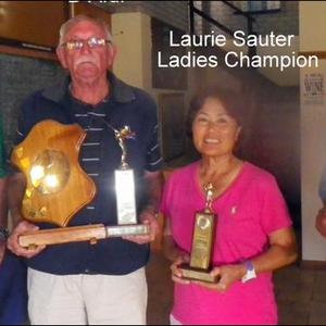 Die trotse 2017 Klubkampioene. Vlnr Pieter Loubser (Klubkampioen), George Hunt (B-Afd), Laurie Sauter (Dame Klubkampioen) en Pierre Lombard (C-Afd).