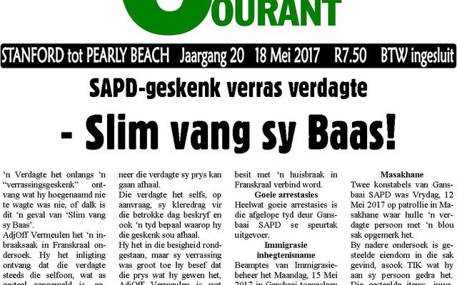 GansbaaiCourant18Mei2017Voorblad