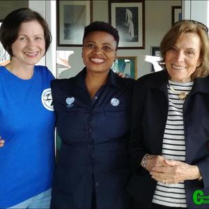 Brenda du Toit (DICT), Pinkey Ngewu (DICT) and Dr Sylvia Earle (Mission Blue) after the Marine Pollution Conference.