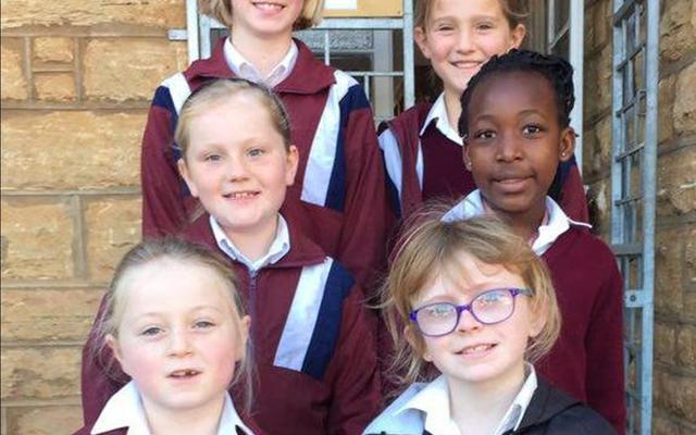 Poetry and Sight Reading learners - from left. Back: Emma Privett (Gold Poem and Gold plus Sight Reading) and Rachel Horn (Gold Poem, Silver plus Sight Reading). Middle: Ezra Matthee (Silver plus Poem) and Tandiwanashe Mushata (Silver plus Sight Reading). Front: Samantha Horn (Silver Poem) and Emily Stafford (Cum Laude Sight Reading).