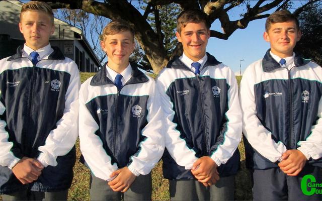 Rugbyspelers van Laerskool Gansbaai wat in die 7’s Suid-Boland-span opgeneem is, is van links: George Groenewald, AJ Bosch, Charl Eksteen en Veno van Vuuren