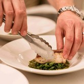 Plating the fish dish