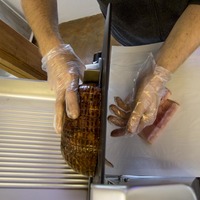 Freshly sliced gypsy ham