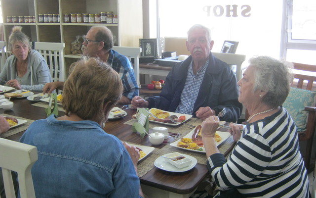 Friends enjoying their meal