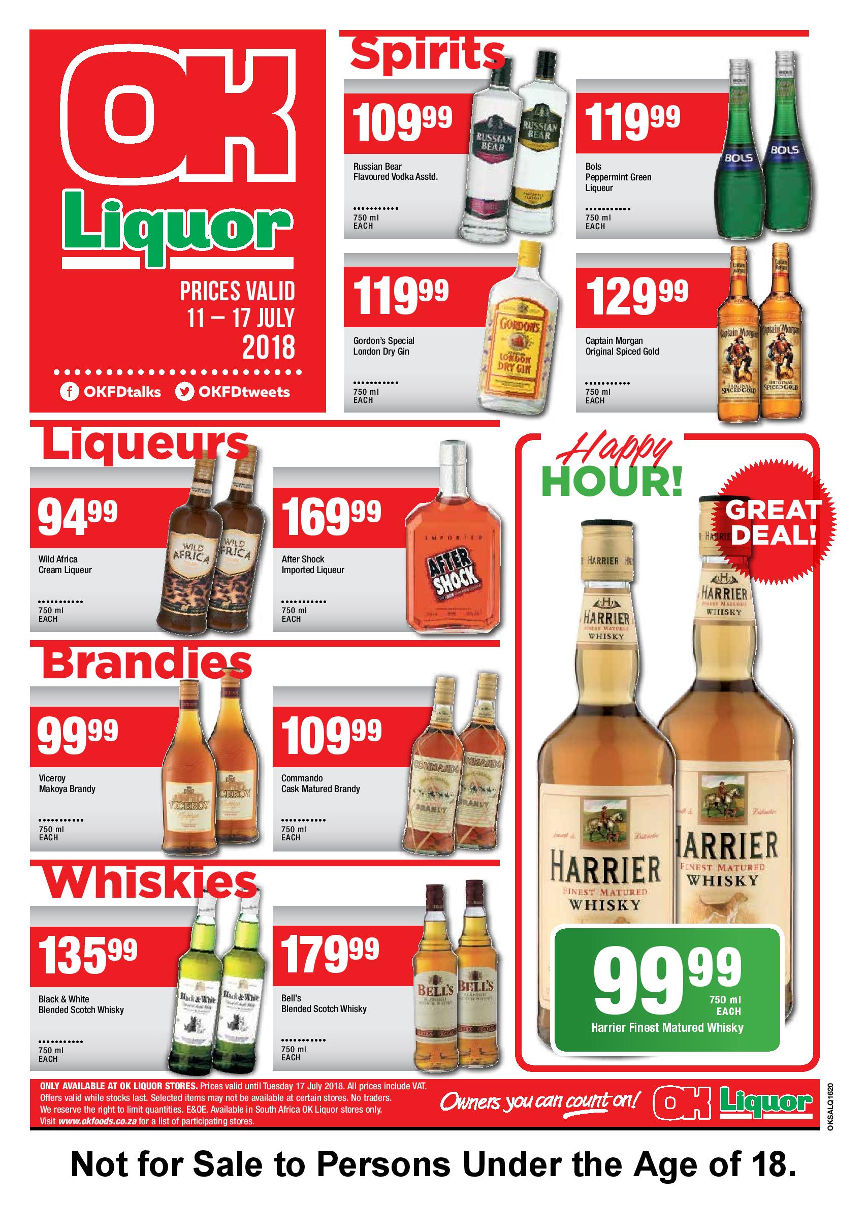 Great specials on liquor at OK Liquor