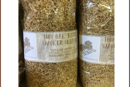 M+S Designs Oak Barrel Smoker Shavings
