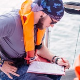 Crew collecting data