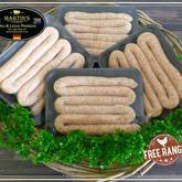 NEW! Free Range CHICKEN Sausage. Made with Fresh Coarsely ground Free Range Chicken Breast Meat. 