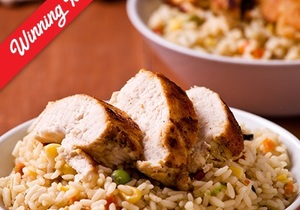 Saucy Chicken Strips with Savoury Rice