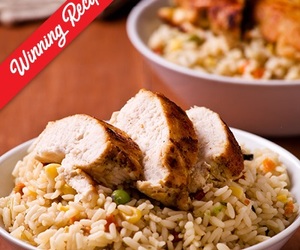 Saucy Chicken Strips with Savoury Rice