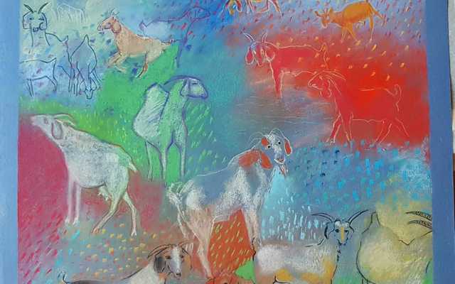 The Goat Herd. Pastel Print