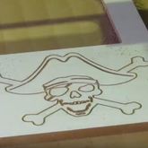 Lazer-cutting a pirate design