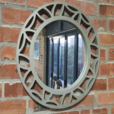 Lace Round Mirror - Grey