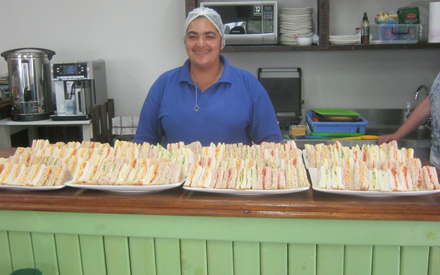 Madelyn ready to serve the guests