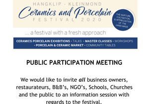 Public Participation Meeting - Ceramic & Porcelain Festival