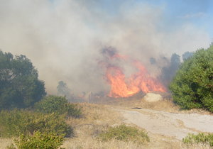 Rookwolke omring dorp